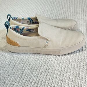 TOMS Women's Lightweight Travel Lite Slip-On Shoes Birch Canvas
